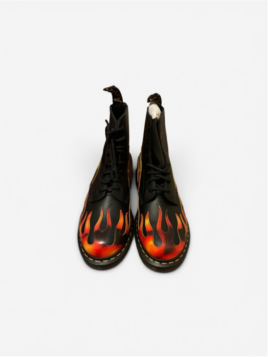 Dr. Martens Shoes - Dr. Martens 1460 Pascal Flame Boots Black Red US 8